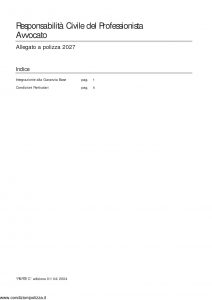 Aurora - Responsabilita' Civile Del Professionista Avvocato Allegato 2027 - Modello 2027 Edizione 04-2004 [5P]