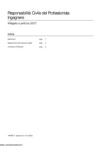 Aurora - Responsabilita' Civile Del Professionista Ingegnere Allegato 2027 - Modello 2027 Edizione 04-2004 [7P]