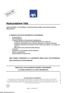 Axa - Assicurazione Vita - Modello 4524 Edizione 30-11-2005 [62P]