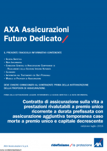 Axa - Axa Assicurazioni Futuro Dedicato - Modello 4812 Edizione 07-2016 [38P]