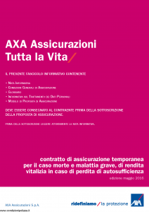 Axa - Axa Assicurazioni Tutta La Vita - Modello 4806 Edizione 05-2016 [45P]