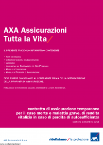 Axa - Axa Assicurazioni Tutta La Vita - Modello 4806 Edizione 09-2015 [50P]