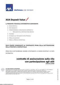 Axa - Axa Deposit Value - Modello 4530 Edizione 2009 [36P]