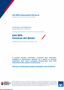 Axa - Axa Mps Cessione Del Quinto - Modello amav0330-01 Edizione 05-2018 [23P]