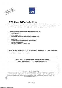 Axa - Axa Plan 2006 Selection - Modello 4689 Edizione 06-2006 [40P]