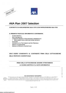 Axa - Axa Plan 2007 Selection - Modello 4704 Edizione 03-2007 [40P]