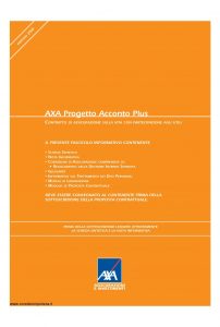 Axa - Axa Progetto Acconto Plus - Modello 4724 Edizione 31-03-2008 [42P]