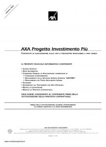 Axa - Axa Progetto Investimento Piu' - Modello 4658 Edizione 10-2005 [76P]