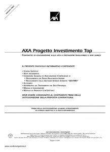 Axa - Axa Progetto Investimento Top - Modello 4655 Edizione 09-11-2005 [68P]
