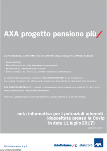 Axa - Axa Progetto Pensioni Piu' - Modello 4791 Edizione 2017 [34P]