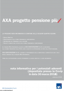 Axa - Axa Progetto Pensioni Piu' - Modello 4791 Edizione 2018 [33P]