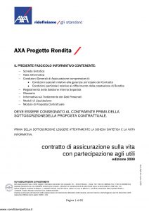 Axa - Axa Progetto Rendita - Modello 4624 Edizione 03-2009 [62P]