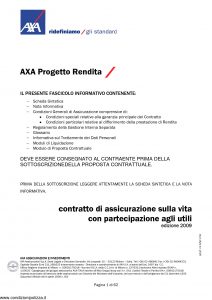 Axa - Axa Progetto Rendita - Modello 4624 Edizione 2009 [62P]