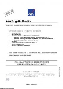 Axa - Axa Progetto Rendita - Modello 4624 Edizione 30-11-2005 [62P]