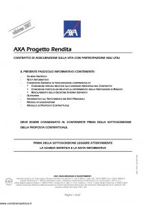 Axa - Axa Progetto Rendita - Modello 4624 Edizione 31-03-2007 [62P]