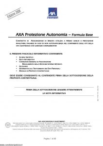 Axa - Axa Protezione Autonomia Formula Base - Modello 9062 Edizione 31-03-2008 [50P]