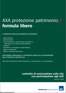 Axa - Axa Protezione Patrimonio Formula Libero - Modello 4735 Edizione 31-03-2009 [46P]