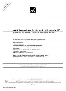 Axa - Axa Protezione Patrimonio Formula Piu' - Modello 4649 Edizione 30-11-2005 [44P]