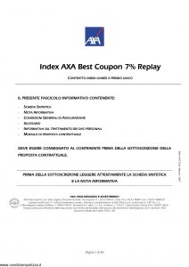 Axa - Index Axa Best Coupon 7% Replay - Modello 4707 Edizione 05-2007 [46P]