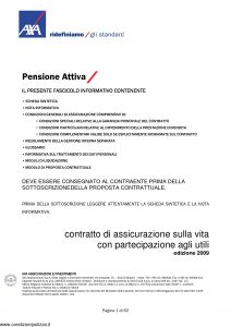 Axa - Pensione Attiva - Modello 4001 Edizione 03-2009 [62P]