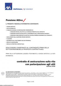 Axa - Pensione Attiva - Modello 4001 Edizione 2009 [63P]