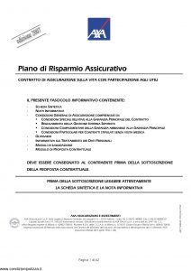 Axa - Piano Di Risparmio Assicurativo - Modello 4530 Edizione 03-2007 [62P]