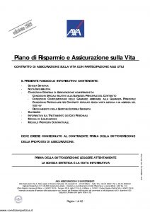 Axa - Piano Di Risparmio E Assicurazione Sulla Vita - Modello 4001 Edizione 30-11-2005 [62P]