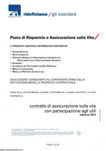 Axa - Piano Di Risparmio E Assicurazione Sulla Vita - Modello 4528 Edizione 2010 [62P]