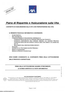 Axa - Piano Di Risparmio E Assicurazione Sulla Vita - Modello 4528 Edizione 31-03-2007 [62P]