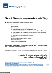 Axa - Piano Di Risparmio E Assicurazione Sulla Vita - Modello 4785 Edizione 12-2012 [54P]