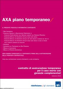 Axa - Piano Temporaneo - Modello 4515 Edizione 31-03-2010 [36P]