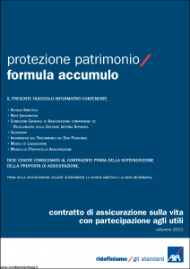 Axa - Protezione Patrimonio Formula Accumulo - Modello 4649 Edizione 31-05-2011 [42P]