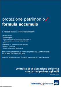 Axa - Protezione Patrimonio Formula Accumulo - Modello 4769 Edizione 01-12-2011 [42P]