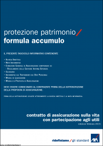 Axa - Protezione Patrimonio Formula Accumulo - Modello 4769 Edizione 02-2015 [45P]