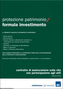 Axa - Protezione Patrimonio Formula Investimento - Modello 4737 Edizione 01-12-2010 [38P]