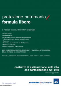 Axa - Protezione Patrimonio Formula Libero - Modello 4805 Edizione 05-2015 [41P]