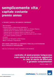 Axa - Semplicemente Vita Capitale Costante Premio Annuo - Modello 4807 Edizione 05-2016 [39P]