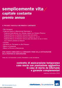 Axa - Semplicemente Vita Capitale Costante Premio Annuo - Modello 4807 Edizione 09-2015 [42P]