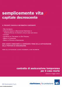Axa - Semplicemente Vita Capitale Decrescente - Modello 4787 Edizione 05-2015 [30P]