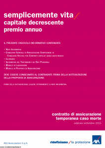 Axa - Semplicemente Vita Capitale Decrescente Premio Annuo - Modello 4809 Edizione 09-2015 [30P]