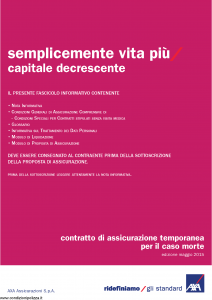 Axa - Semplicemente Vita Piu' Capitale Decrescente - Modello 4789 Edizione 05-2015 [30P]