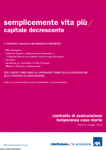Axa - Semplicemente Vita Piu' Capitale Decrescente - Modello 4789 Edizione 05-2016 [28P]
