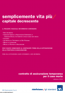 Axa - Semplicemente Vita Piu' Capitale Decrescente - Modello 4789 Edizione 08-08-2013 [28P]