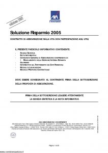 Axa - Soluzione Risparmio 2005 - Modello 4656 Edizione 30-11-2005 [35P]