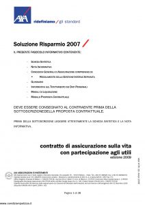 Axa - Soluzione Risparmio 2007 - Modello 4705 Edizione 03-2009 [40P]