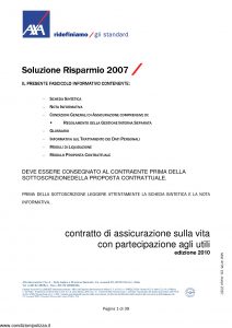 Axa - Soluzione Risparmio 2007 - Modello 4705 Edizione 03-2010 [39P]