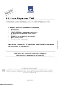 Axa - Soluzione Risparmio 2007 - Modello 4705 Edizione 13-04-2007 [37P]