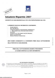Axa - Soluzione Risparmio 2007 - Modello 4705 Edizione 31-03-2008 [38P]