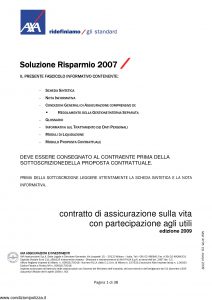 Axa - Soluzione Risparmio 2007 - Modello 4705 Edizione 31-03-2009 [38P]