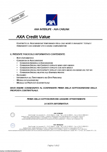 Axa Interlife - Axa Credit Value - Modello axa int 123 Edizione 30-06-2007 [63P]